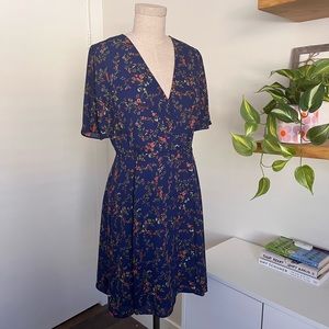 Madewell Amaranth Wrap Dress in Moonless Floral Size 2
